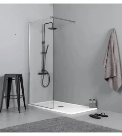 Box doccia walk-in cromo 6mm, 110x190 cm