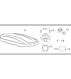 Box tetto per auto nordrive 330 litri in abs grigio goffrato - n60000