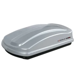 Box tetto per auto nordrive 330 litri in abs argento lucido - n60001