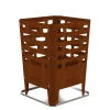 Braciere per legna barbecook "jill" in acciaio corten, 38x38 cm