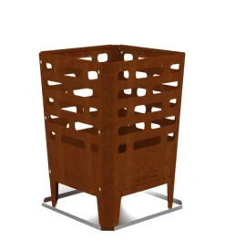 Braciere per legna barbecook "jill" in acciaio corten, 38x38 cm