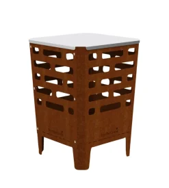 Braciere per legna barbecook "jill" in acciaio corten, 38x38 cm