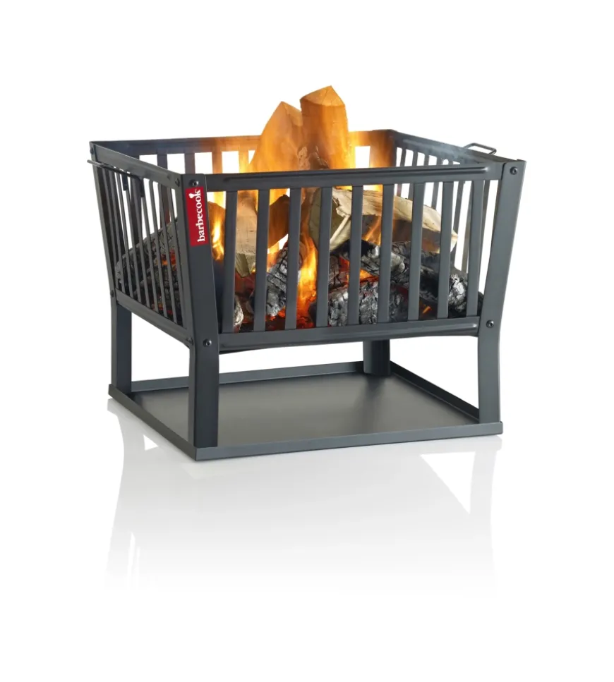 Braciere per legna barbecook "classic squadra" in acciaio nero, 62x62 cm