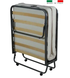 Brandina letto pieghevole con materasso trapuntato da 10 cm 80x200x37 cm
