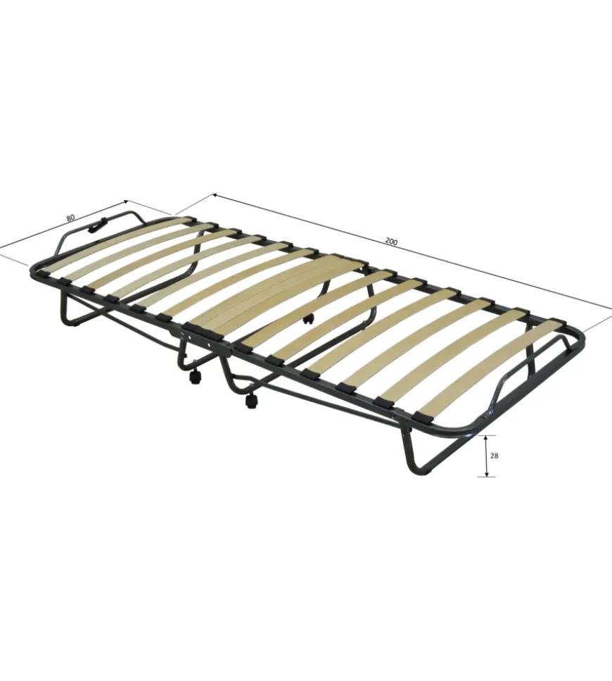 Brandina letto pieghevole con materasso trapuntato da 10 cm 80x200x37 cm