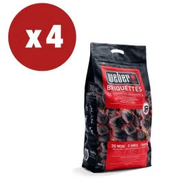 Bricchetti di carbone weber per barbecue 8kg x 4 pezzi
