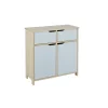 Buffet 2 ante e 2 cassetti in legno e mdf bianco latte, 80x80x40cm