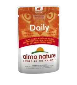 Busta da 70 gr. con pollo e manzo,  alimento umido per gatti.