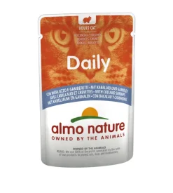 Busta da 70 gr. merluzzo e gamberetti,  alimento umido per gatti.