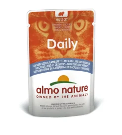 Busta da 70 gr. merluzzo e gamberetti,  alimento umido per gatti.