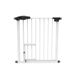 Cancelletto di sicurezza per bambini armonia "bimbi clic-clac" in metallo verniciato bianco con porta 75x78 cm