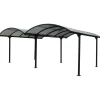 Carport auto in alluminio e policarbonato habrita "car 6048 alrp t" 2 posti 4,85x5,90x2,50 mt