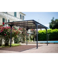 Carport auto in alluminio e policarbonato habrita "car 3050 altp t" 5,00x2,88x2,32 mt