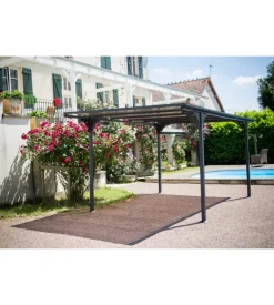 Carport auto in alluminio e policarbonato habrita 