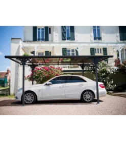 Carport auto in alluminio e policarbonato habrita 