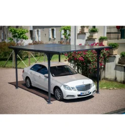 Carport auto in alluminio e policarbonato habrita 