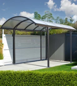 Carport auto in alluminio e policarbonato eurogarden 1 posto 4,85x3,00x2,53 m