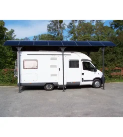 Carport auto in alluminio e policarbonato habrita "car 3676 alcc t" 1 posto 3,59x7,62x3,60 mt