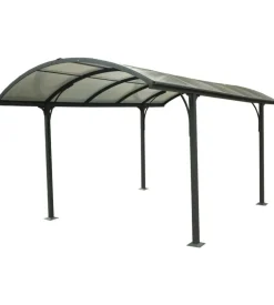 Carport auto in alluminio e policarbonato habrita "car 3048 alrp t" 1 posto 4,85x3,01x2,50 mt