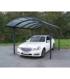 Carport auto in alluminio e policarbonato habrita "car 3048 alrp t" 1 posto 4,85x3,01x2,50 mt