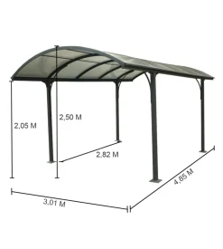 Carport auto in alluminio e policarbonato habrita 