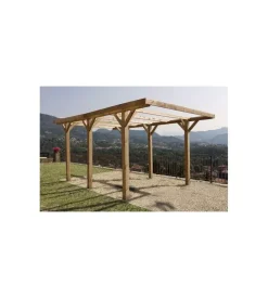 Carport auto in legno senza copertura 1 posto 3,04x5,12x2,33 mt