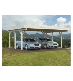 Carport doppio in legno di abete 600x512x250 cm