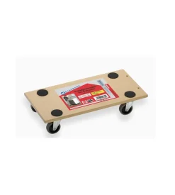Carrello a pianale in mdf, ruote in plastica