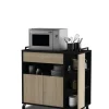 Carrello multifunzione rovere e nero, 78,4x40x79 cm