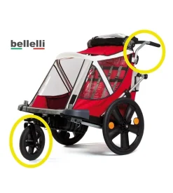 Carrello passeggino per bici bellelli "kit urban" con maniglione