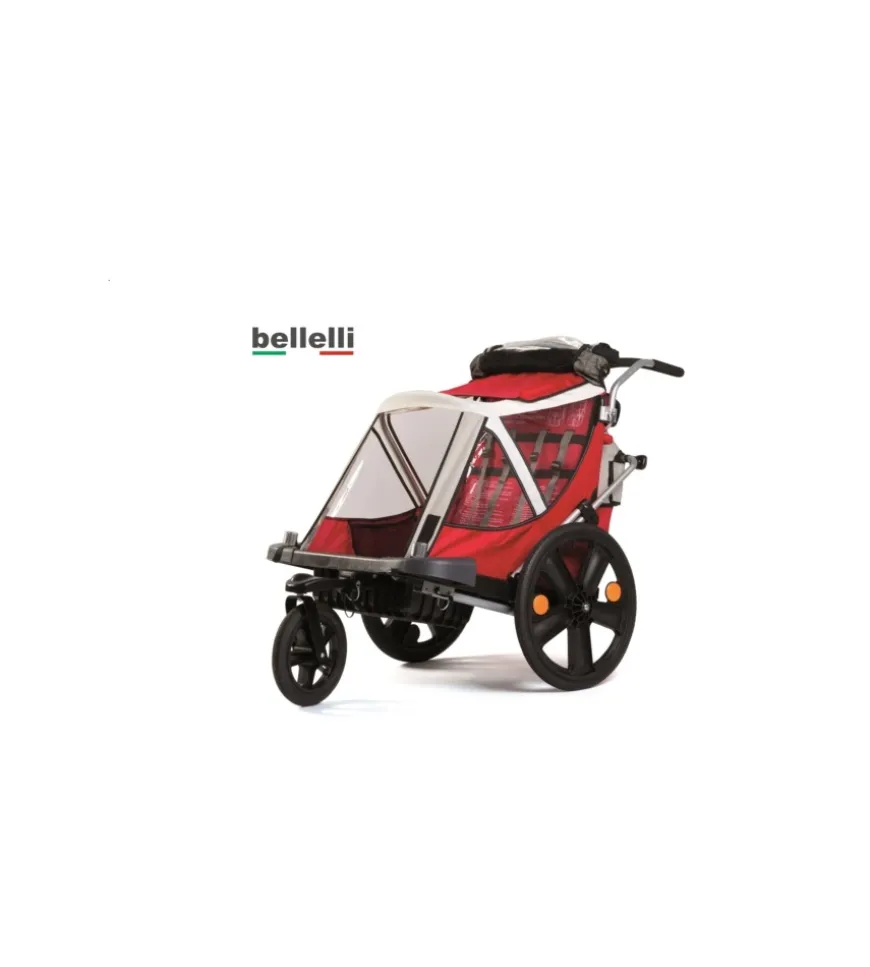 Carrello passeggino per bici bellelli "kit urban" con maniglione