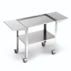 Carrello per plancha in acciaio inox grande, 128,5x46x76 cm - ompagrill