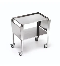 Carrello per plancha in acciaio inox grande, 128,5x46x76 cm - ompagrill