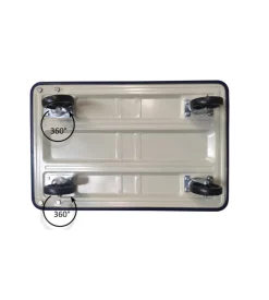 Carrello pieghevole con pianale e ruote piroettanti intercambiabili portata 150 kg