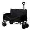 Carrello pieghevole eurogarden con ruote e funzione panchina in acciaio nero 108x55,5x73 cm