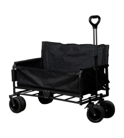 Carrello pieghevole eurogarden con ruote e funzione panchina in acciaio nero 108x55,5x73 cm
