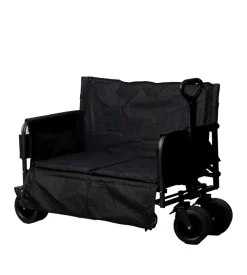 Carrello pieghevole eurogarden con ruote e funzione panchina in acciaio nero 108x55,5x73 cm