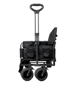 Carrello pieghevole eurogarden con ruote e funzione panchina in acciaio nero 108x55,5x73 cm