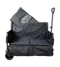Carrello pieghevole eurogarden con ruote e funzione panchina in acciaio nero 108x55,5x73 cm