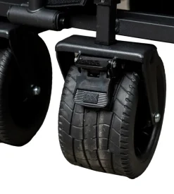 Carrello pieghevole eurogarden con ruote e funzione panchina in acciaio nero 108x55,5x73 cm