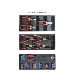 Carrello porta attrezzi ama 4 cassetti 253 pezzi assortiti blu