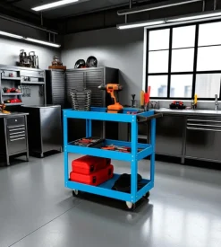 Carrello porta attrezzi easy system 3 ripiani blu 70,5x35,3x66,8 cm