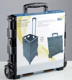 Carrello trasporto con cassa pieghevole portata 25 kg essenza 38x33x87 cm