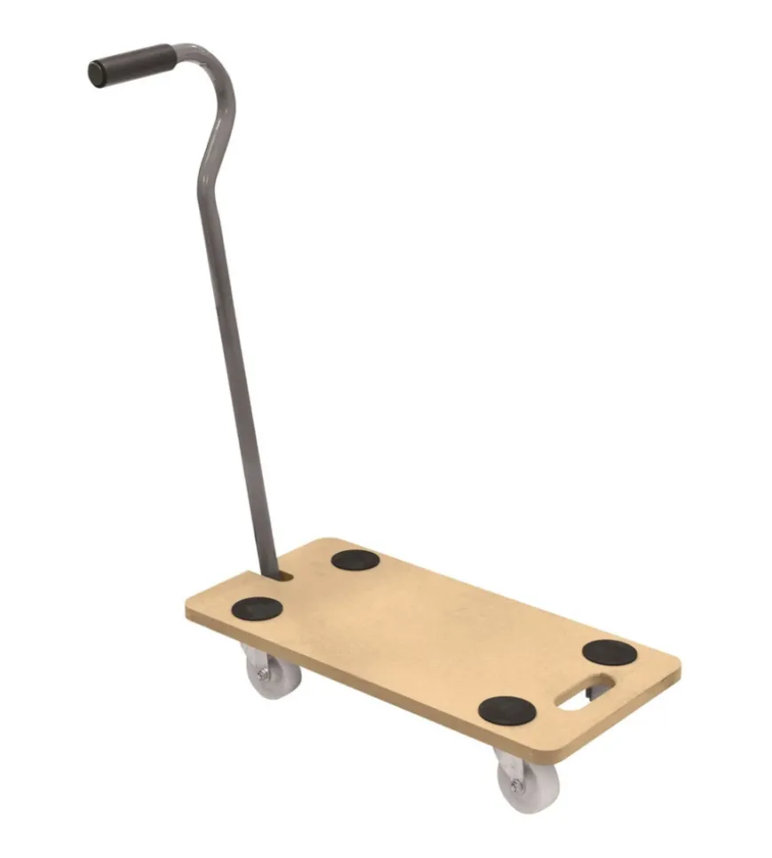 Carrello trasporto pieghevole easy system con manico e ruote pivotanti in legno portata 200 kg 58x29x1,8 cm