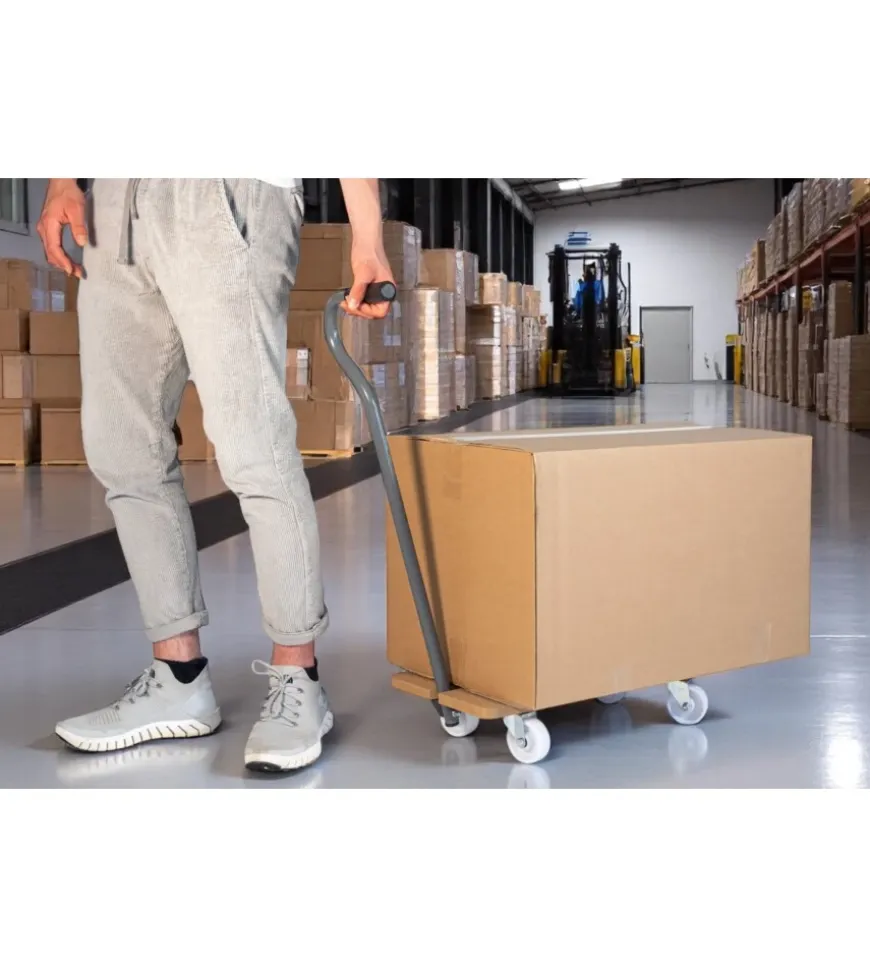 Carrello trasporto pieghevole easy system con manico e ruote pivotanti in legno portata 200 kg 58x29x1,8 cm