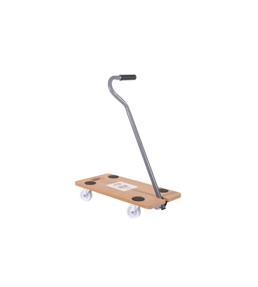 Carrello trasporto pieghevole easy system con manico e ruote pivotanti in legno portata 200 kg 58x29x1,8 cm