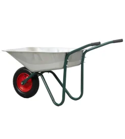 Carriola da giardino eurogarden in acciaio zincato con vasca da 70 litri