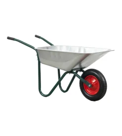 Carriola da giardino eurogarden in acciaio zincato con vasca da 70 litri