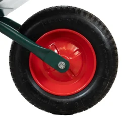 Carriola da giardino eurogarden in acciaio zincato con vasca da 70 litri