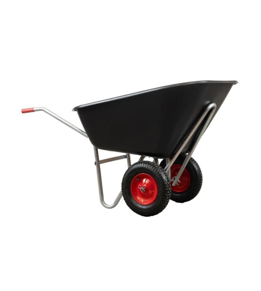 Carriola da giardino eurogarden in acciaio zincato con vasca in polipropilene da 240 litri